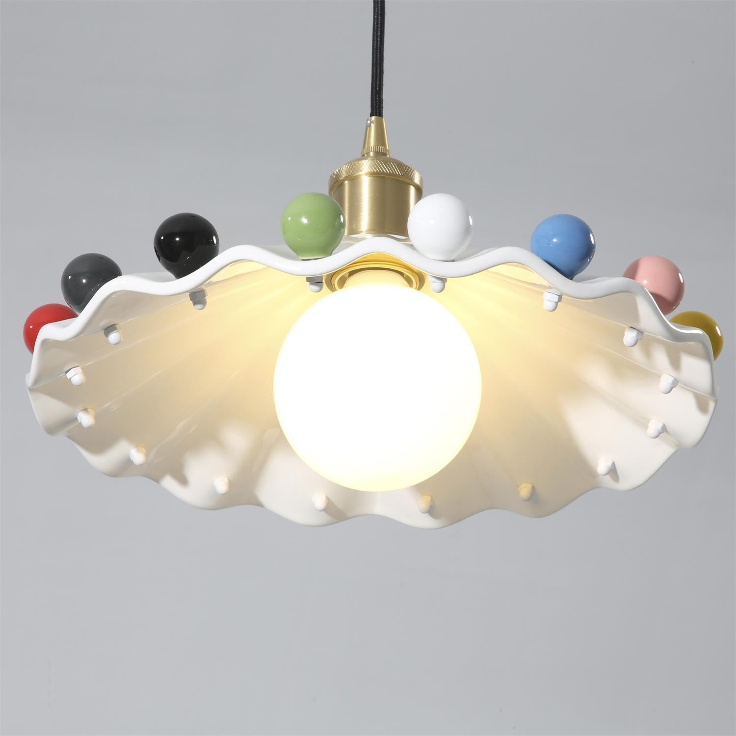 Pixen Wavy Ceramic Shade Pendant Lamp - Letslighting