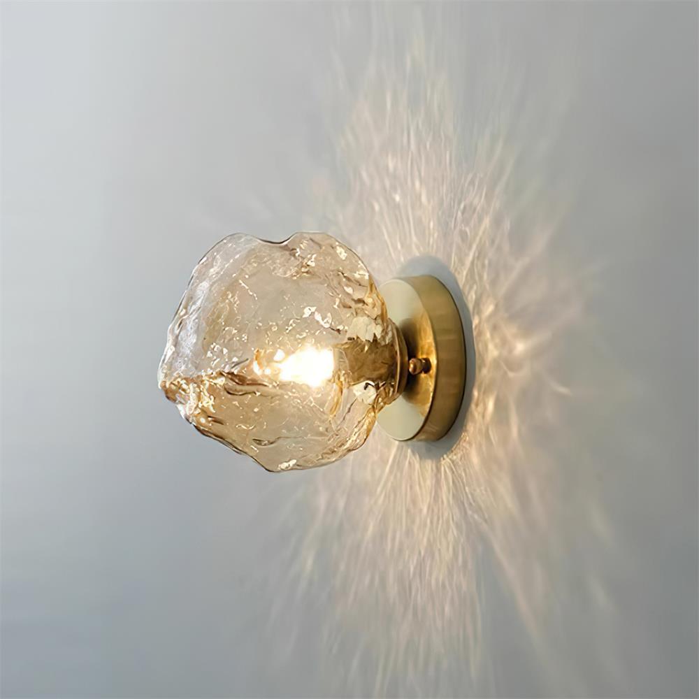 Gavli Textured Amber Glass Wall Lamp - Letslighting