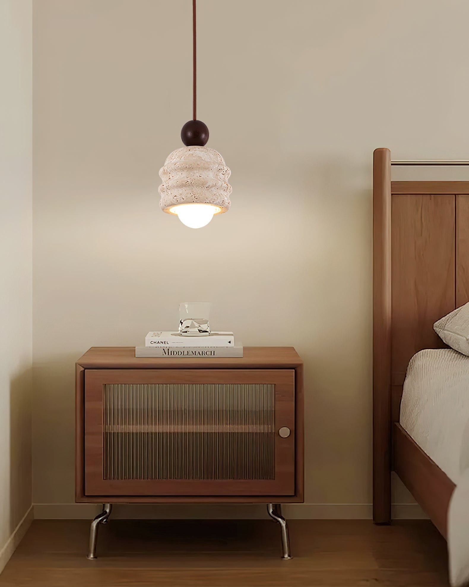 Ritta Travertine Ripple Pendant Light - Letslighting