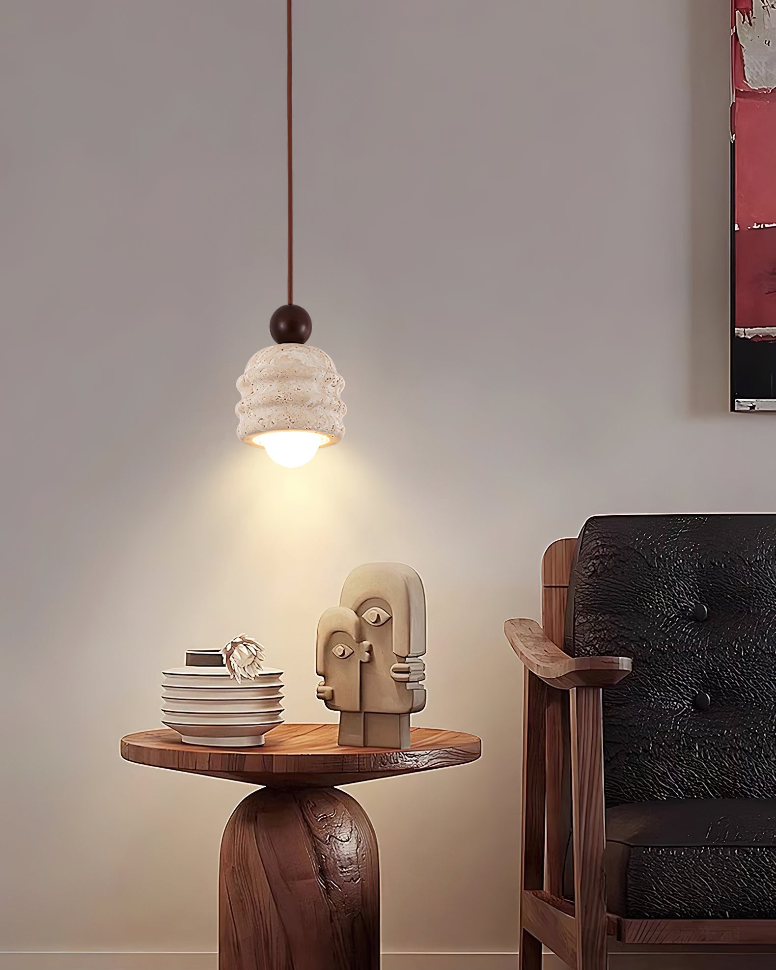 Ritta Travertine Ripple Pendant Light - Letslighting