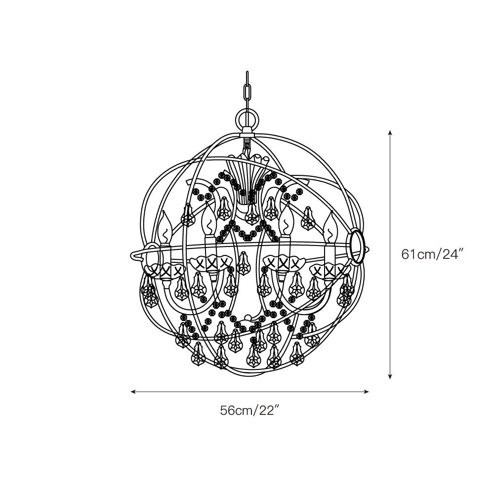 Sylirara Traditional Single Orb Crystal Pendant Lamp - Letslighting
