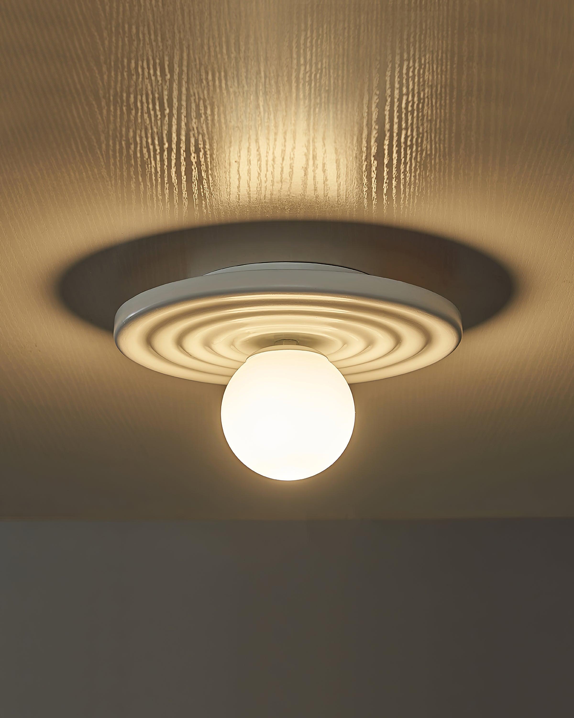 Ceiling Light Body Resin Rippled Canopy Organic Minimalist - Letslighting
