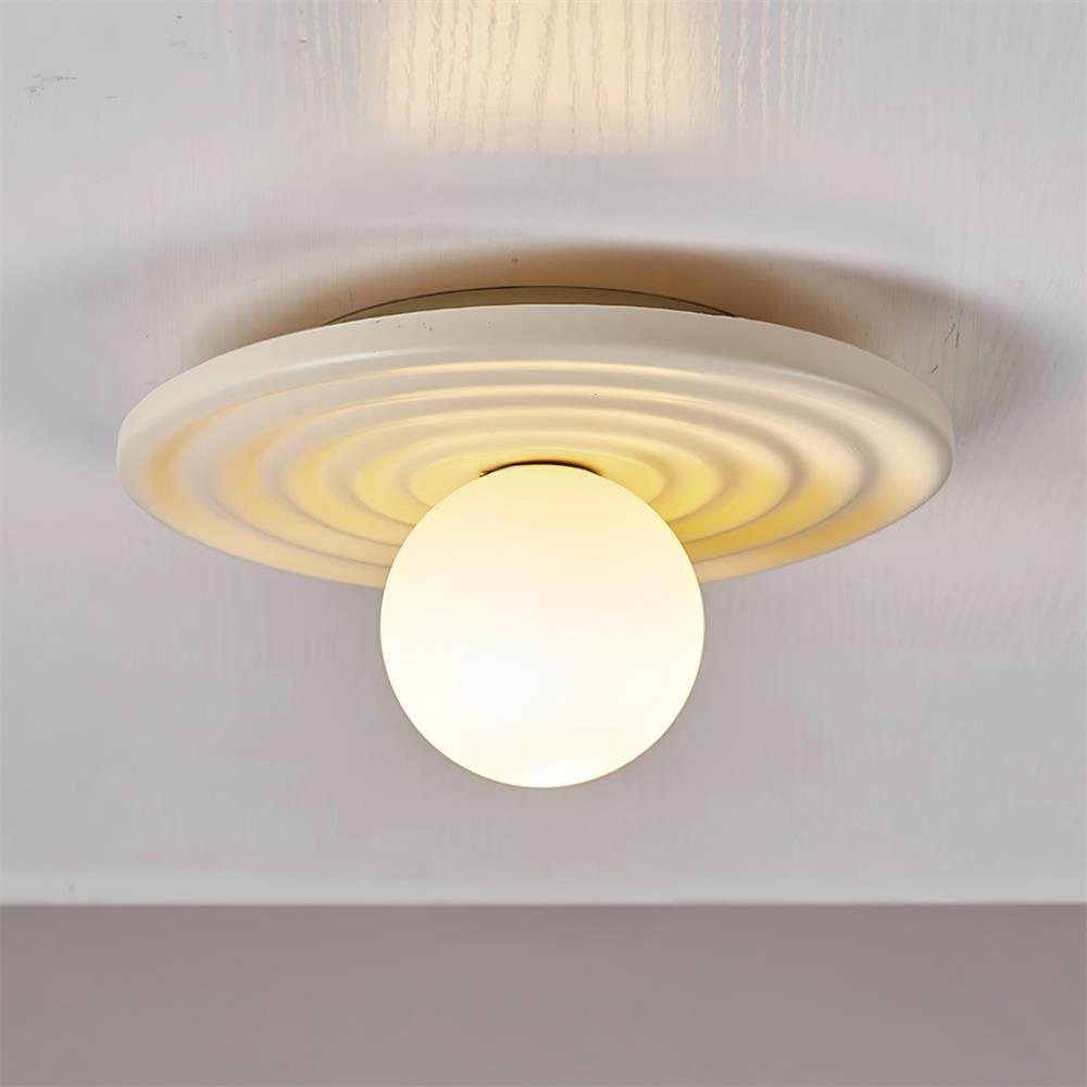 Ceiling Light Body Resin Rippled Canopy Organic Minimalist - Letslighting