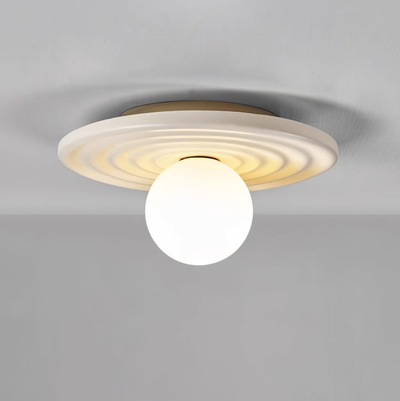 Ceiling Light Body Resin Rippled Canopy Organic Minimalist - Letslighting