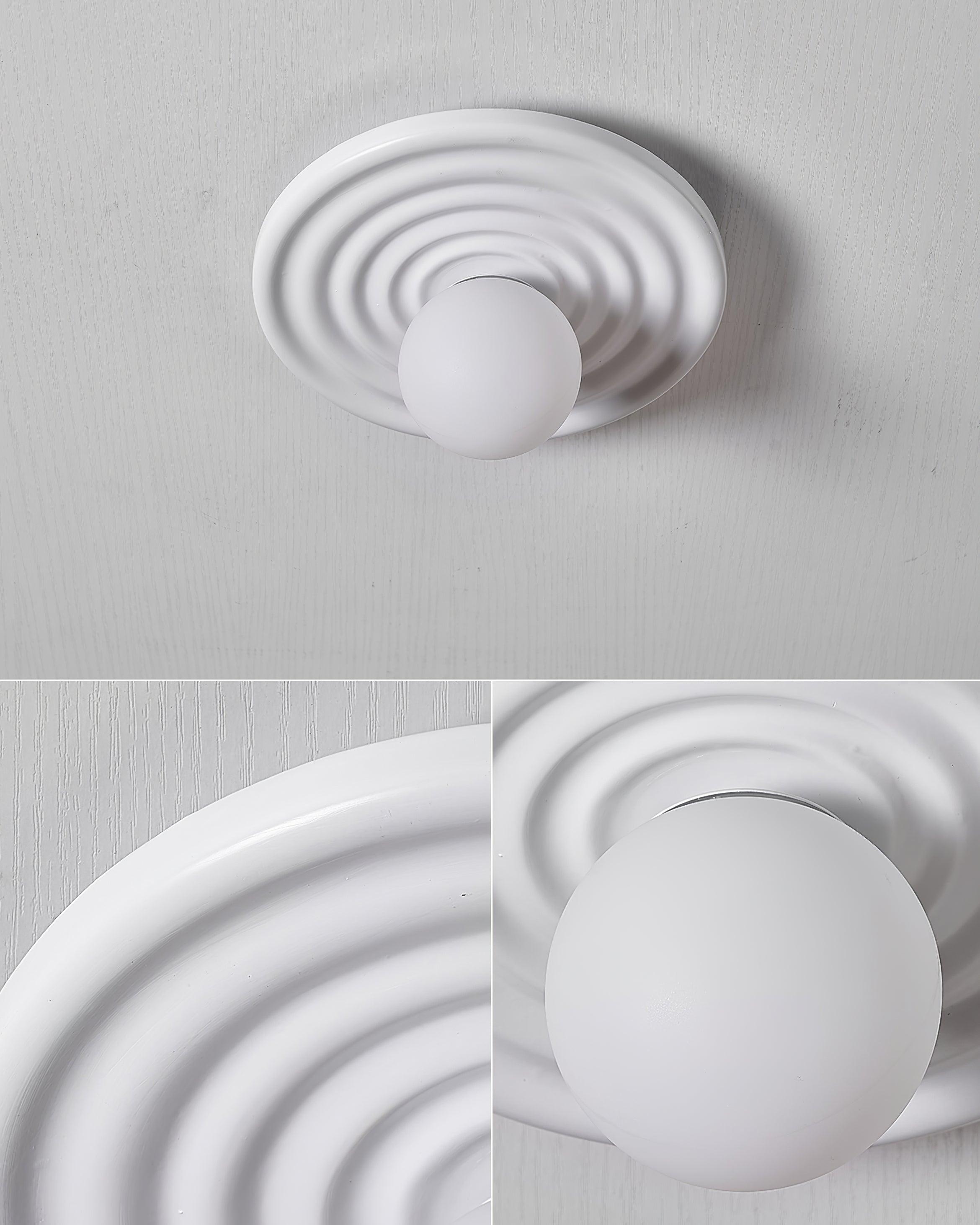 Ceiling Light Body Resin Rippled Canopy Organic Minimalist - Letslighting
