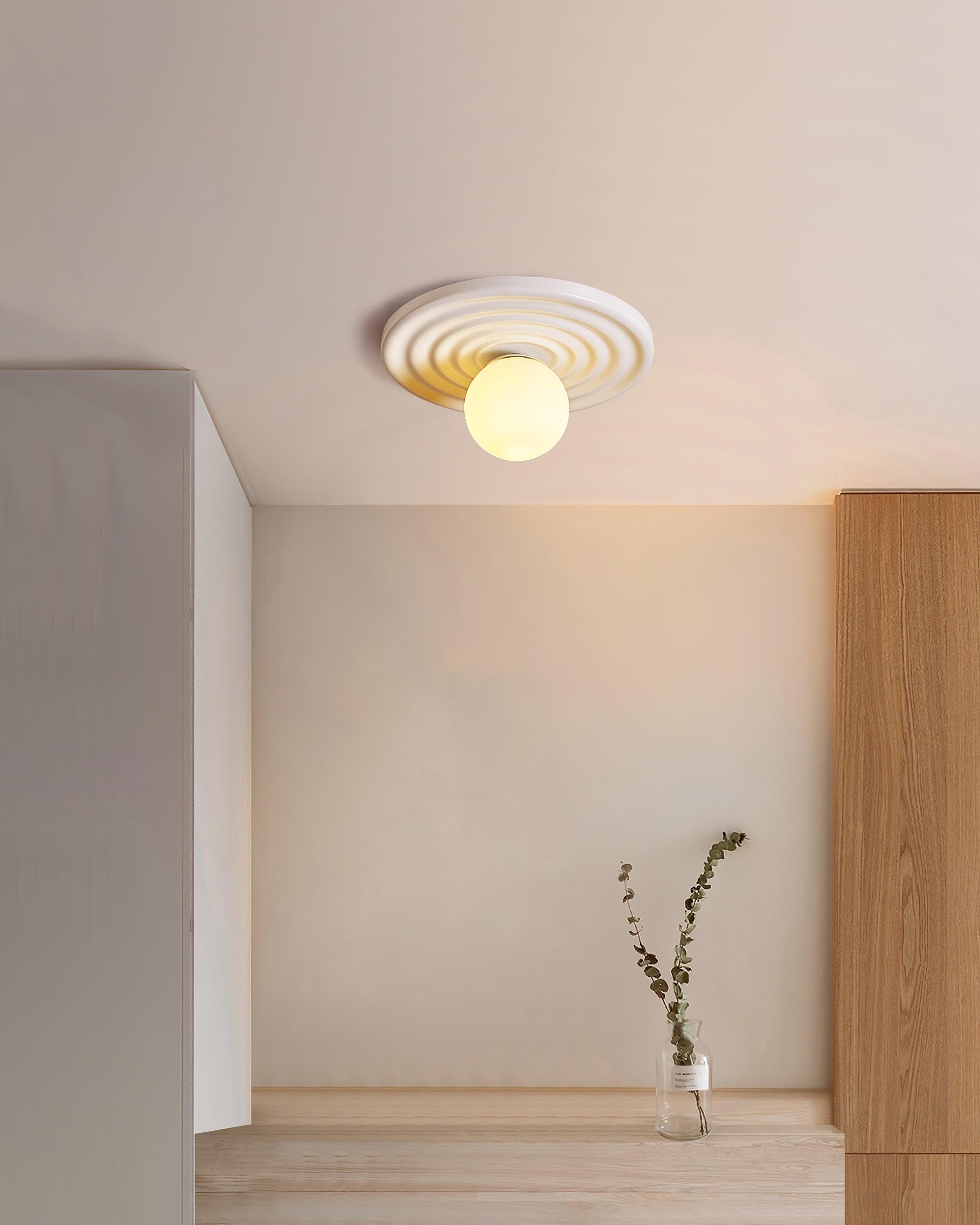 Ceiling Light Body Resin Rippled Canopy Organic Minimalist - Letslighting