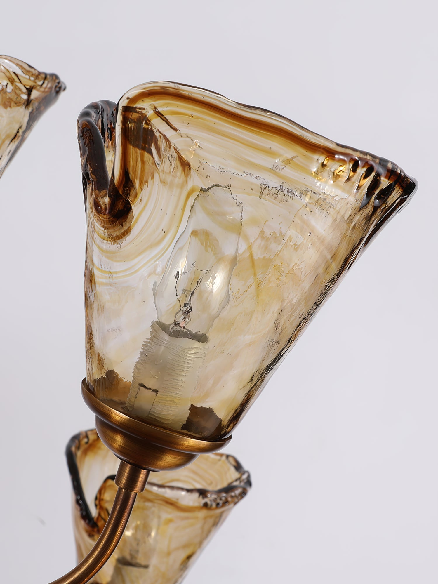 Ilsilis Vintage Industrial Amber Brass Chandelier - Letslighting