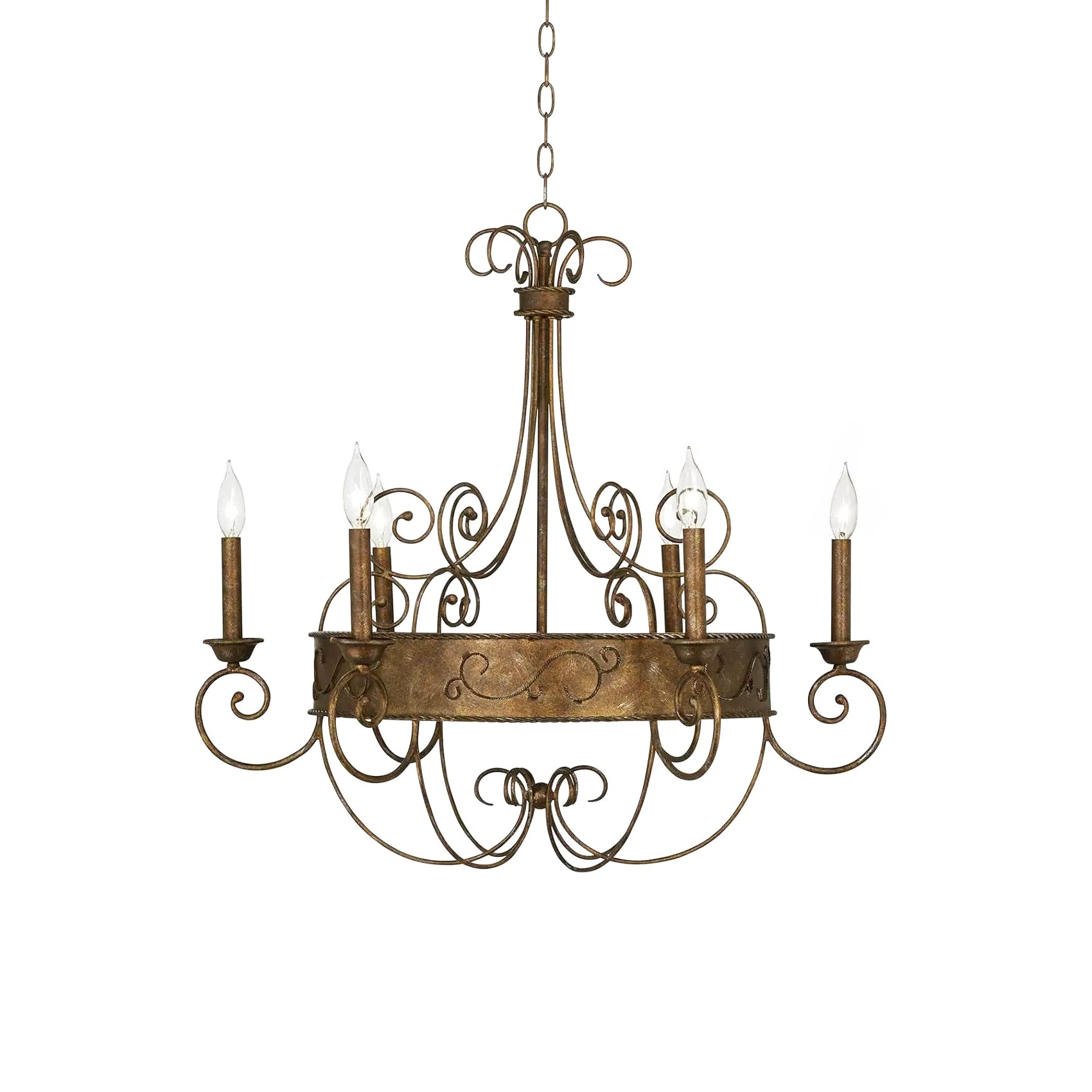 Itheira Vintage Industrial Rust Candlestick Chandelier - Letslighting