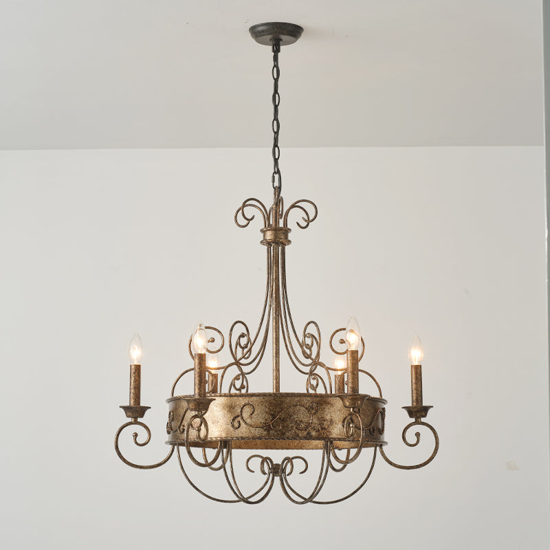 Itheira Vintage Industrial Rust Candlestick Chandelier - Letslighting