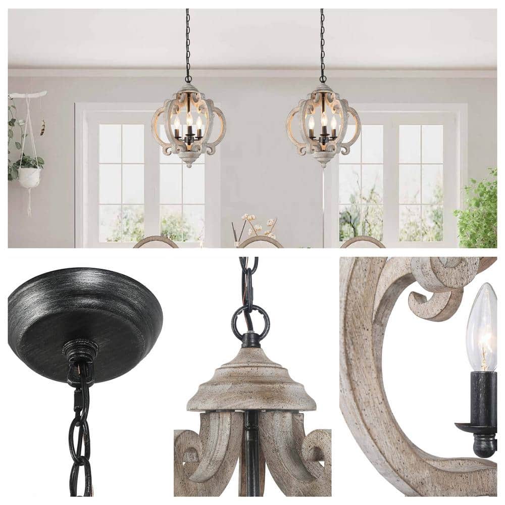 Myviniel Vintage Industrial Wooden Pendant Lamp - Letslighting