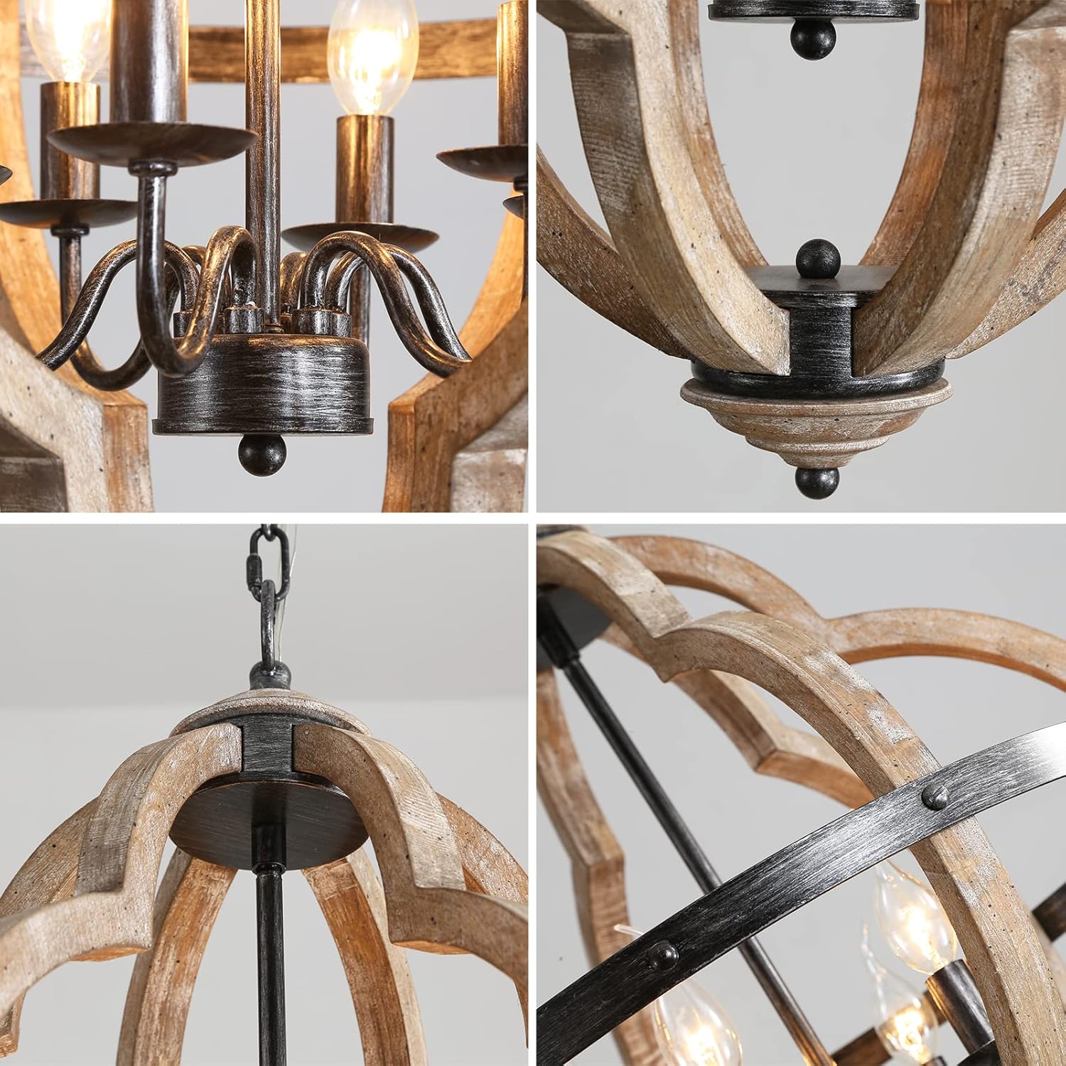 Cilorora Vintage Industrial Wood Pendant Lamp - Letslighting