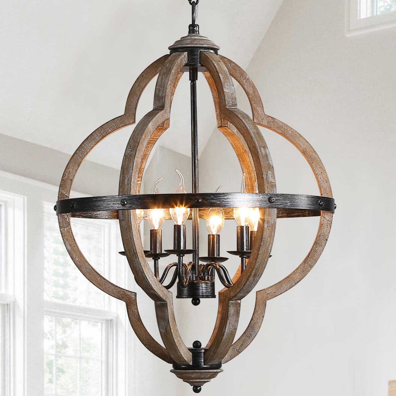 Cilorora Vintage Industrial Wood Pendant Lamp - Letslighting