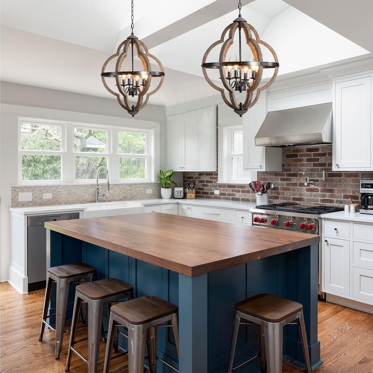 Cilorora Vintage Industrial Wood Pendant Lamp - Letslighting