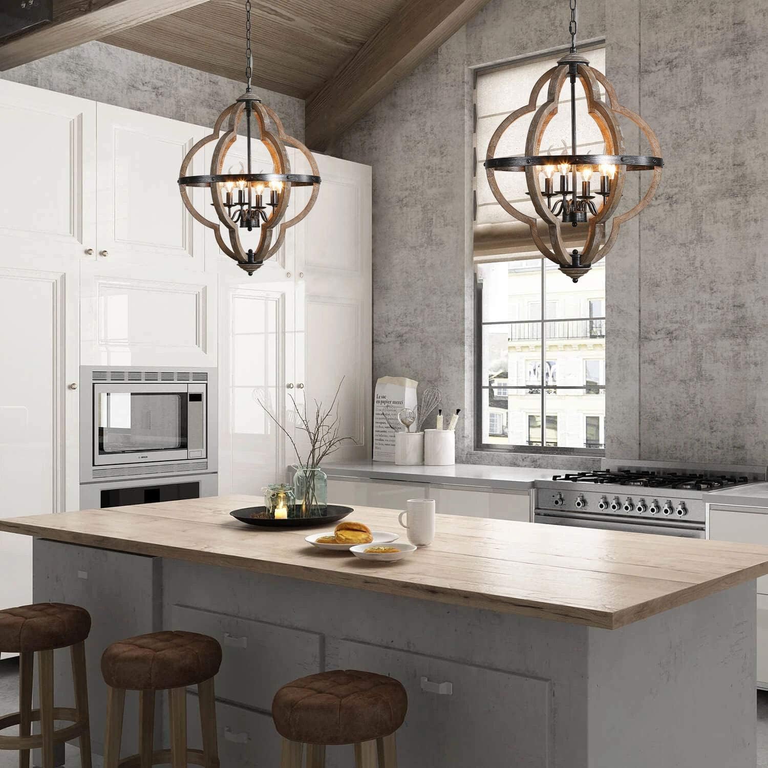Cilorora Vintage Industrial Wood Pendant Lamp - Letslighting