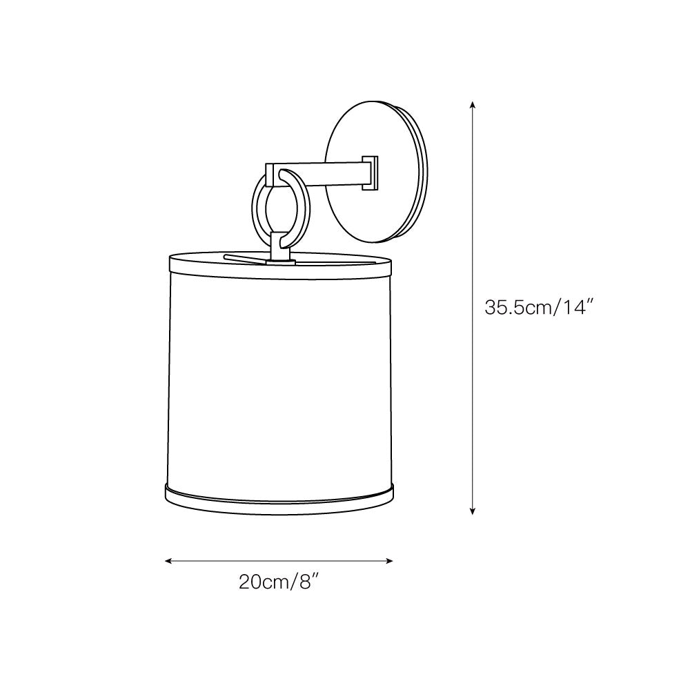 Cotheor Modern Minimalist Circle Brass Fabric Sconce Wall Lamp - Letslighting
