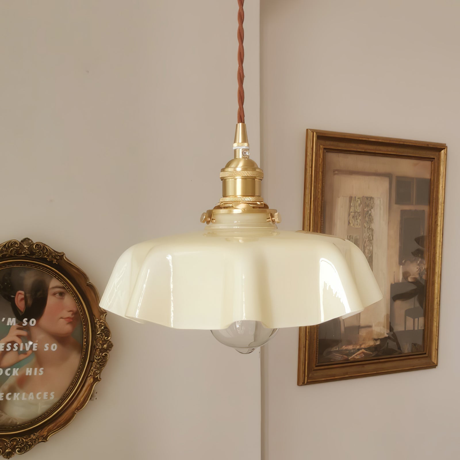 Aria Farmhouse Ruffled Pendant Light