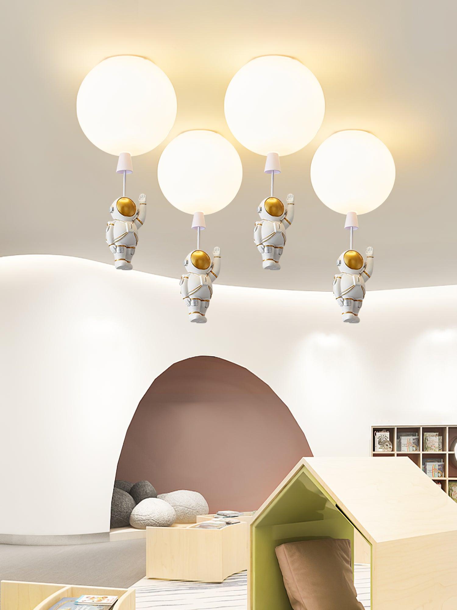Solara Ceiling Light Acrylic Balloon Astronaut Playful Kids Room - Letslighting