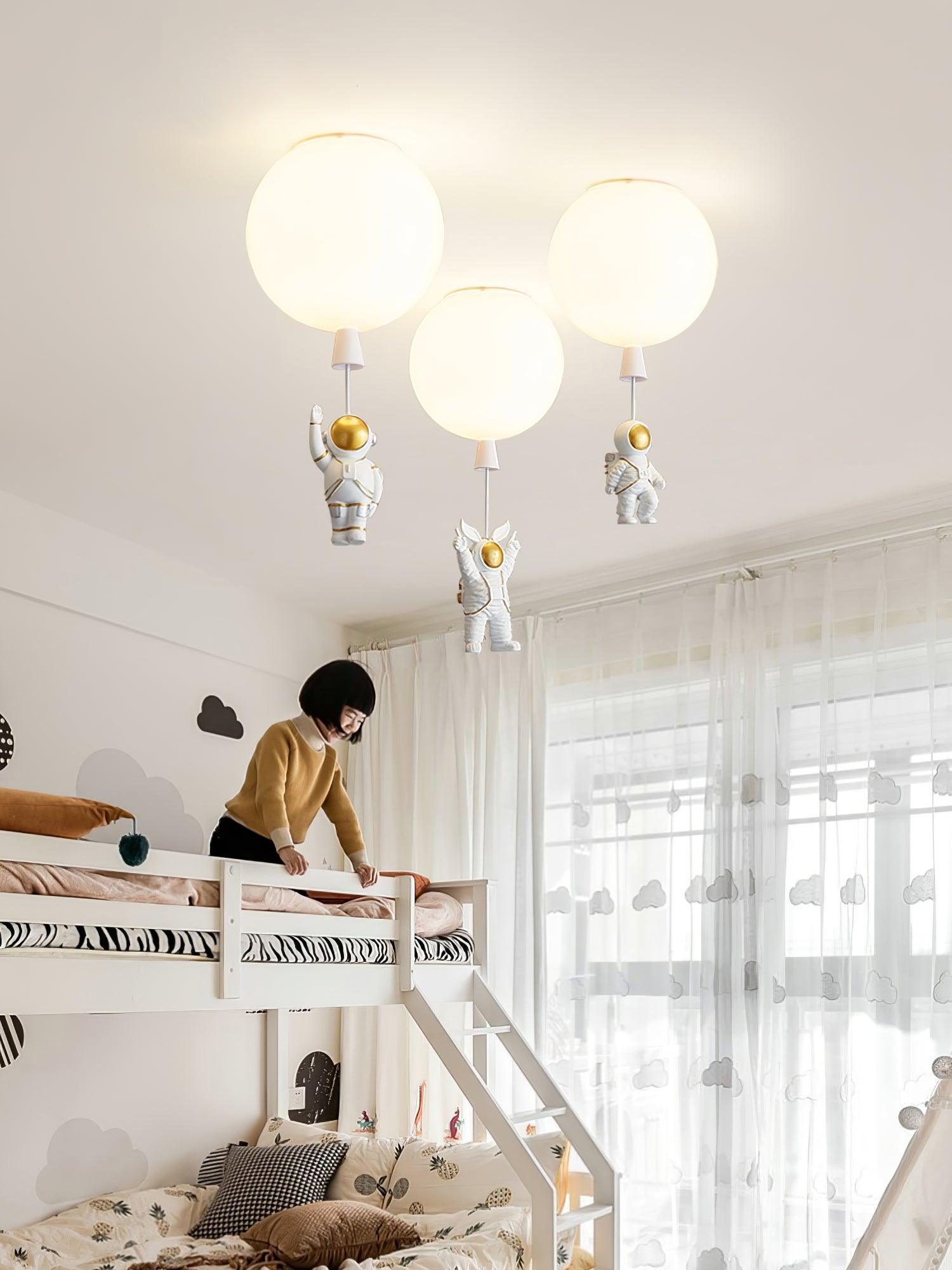 Solara Ceiling Light Acrylic Balloon Astronaut Playful Kids Room - Letslighting