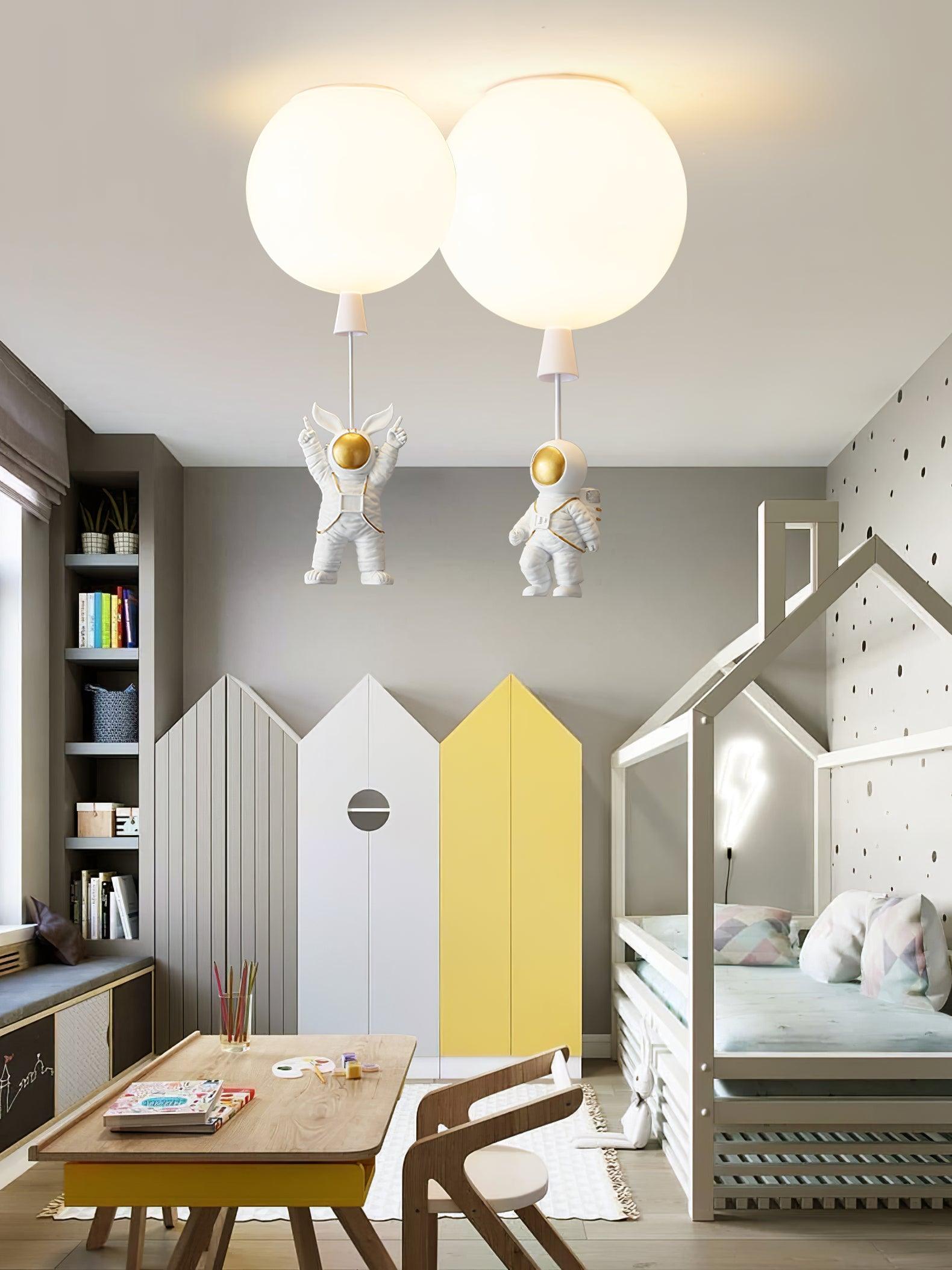 Solara Ceiling Light Acrylic Balloon Astronaut Playful Kids Room - Letslighting