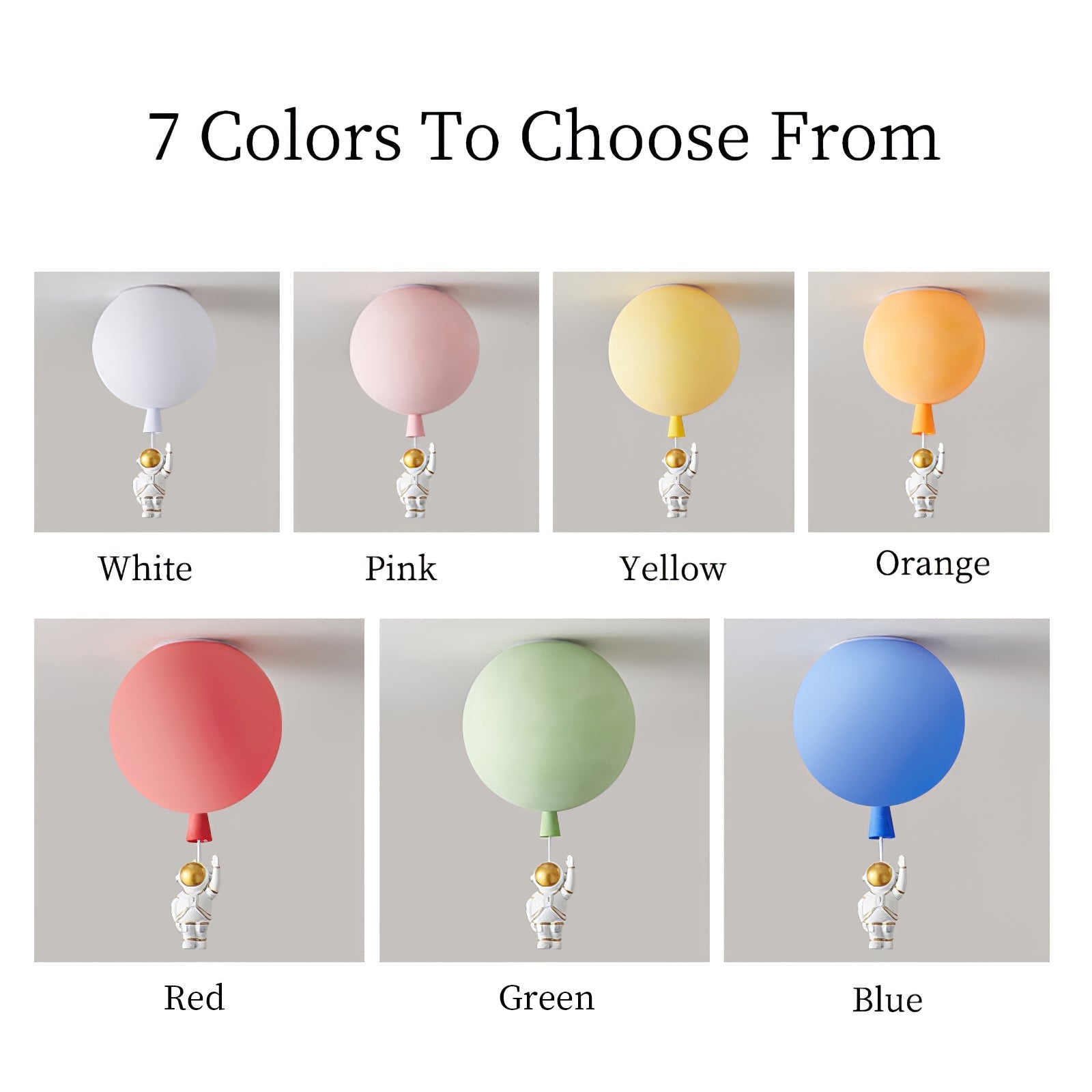Solara Ceiling Light Acrylic Balloon Astronaut Playful Kids Room - Letslighting