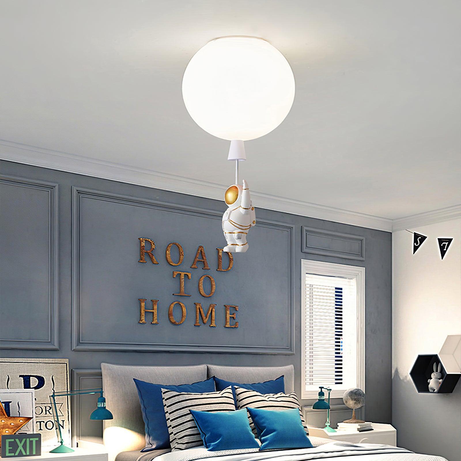 Solara Ceiling Light Acrylic Balloon Astronaut Playful Kids Room - Letslighting