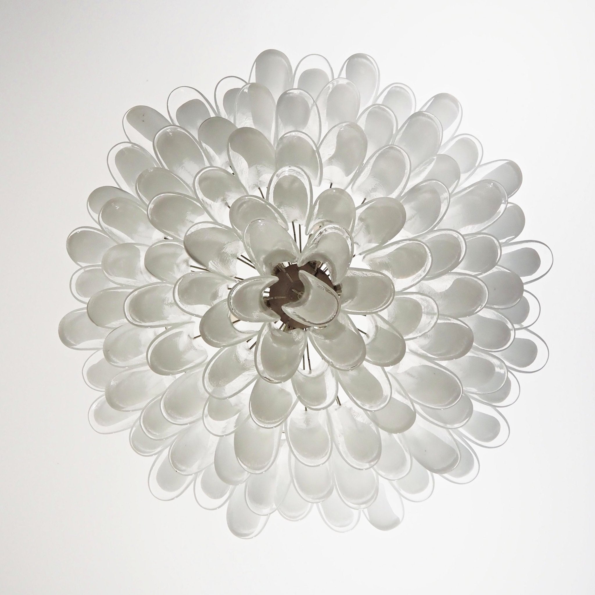 Aurora Chandelier White Murano Glass Petal Elegant - Letslighting