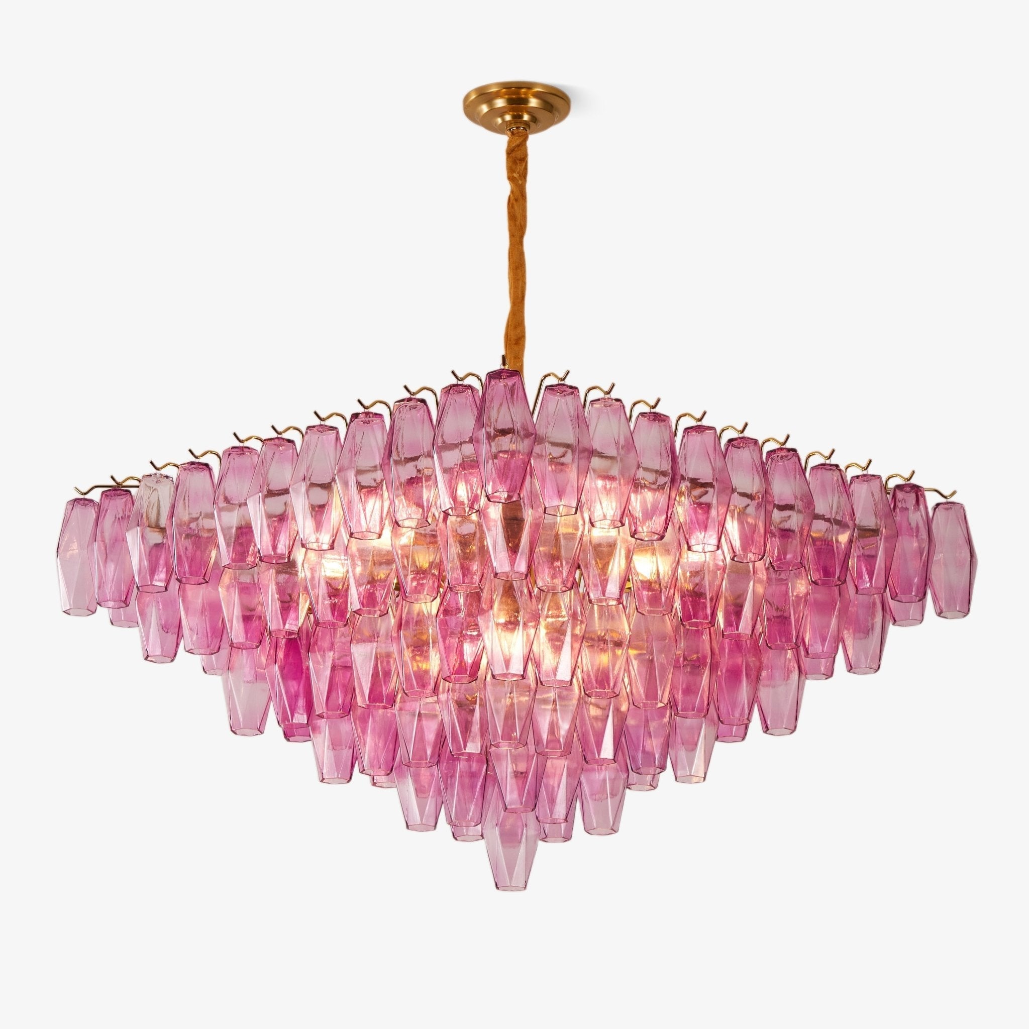 Aurora Chandelier Fuchsia Prism Inverted Pyramid