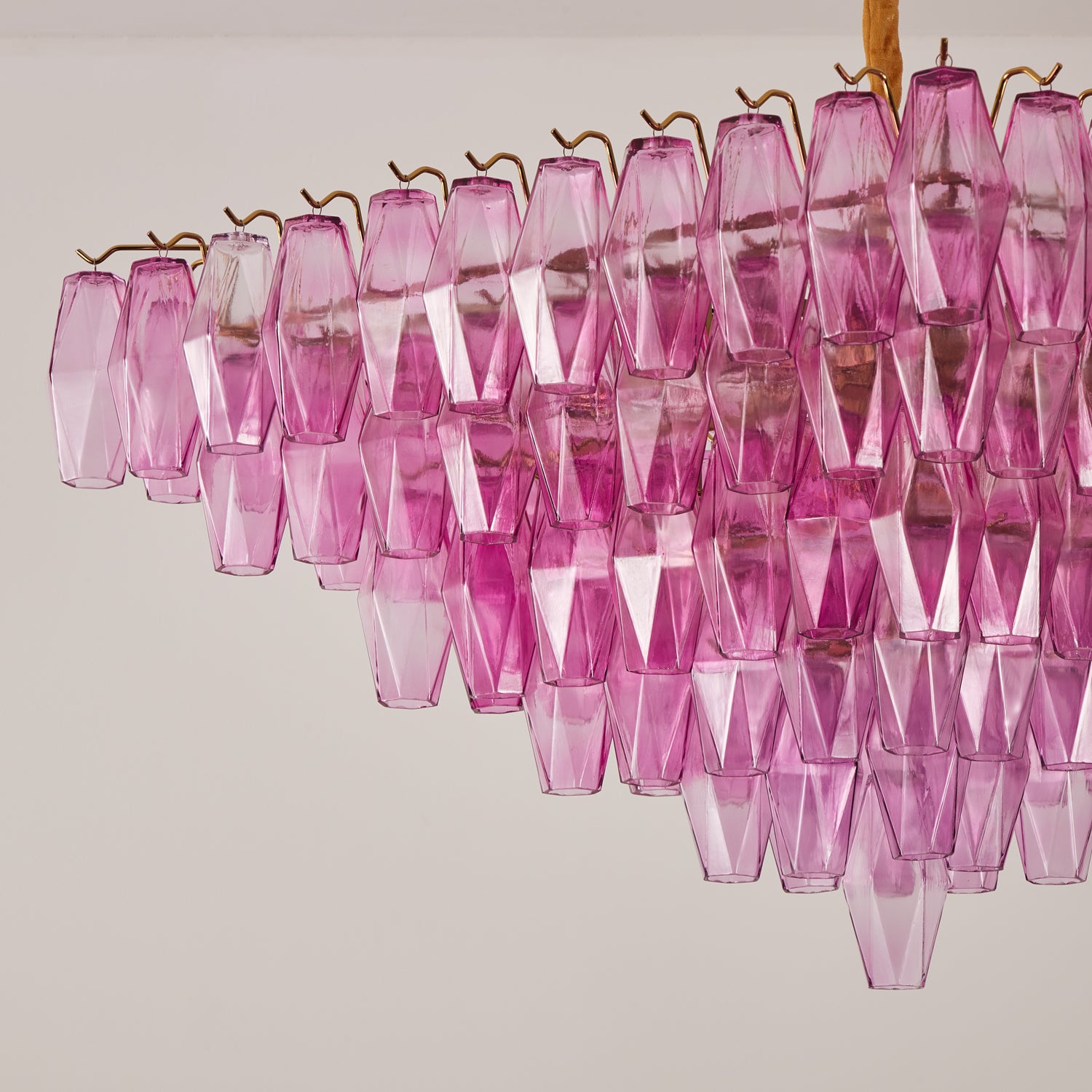 Aurora Chandelier Fuchsia Prism Inverted Pyramid
