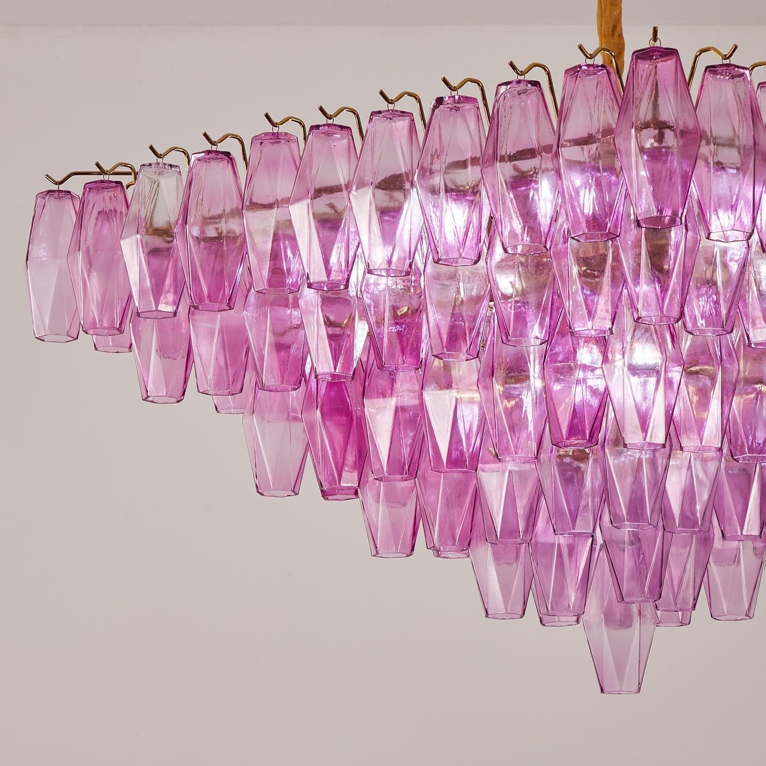 Aurora Chandelier Fuchsia Prism Inverted Pyramid
