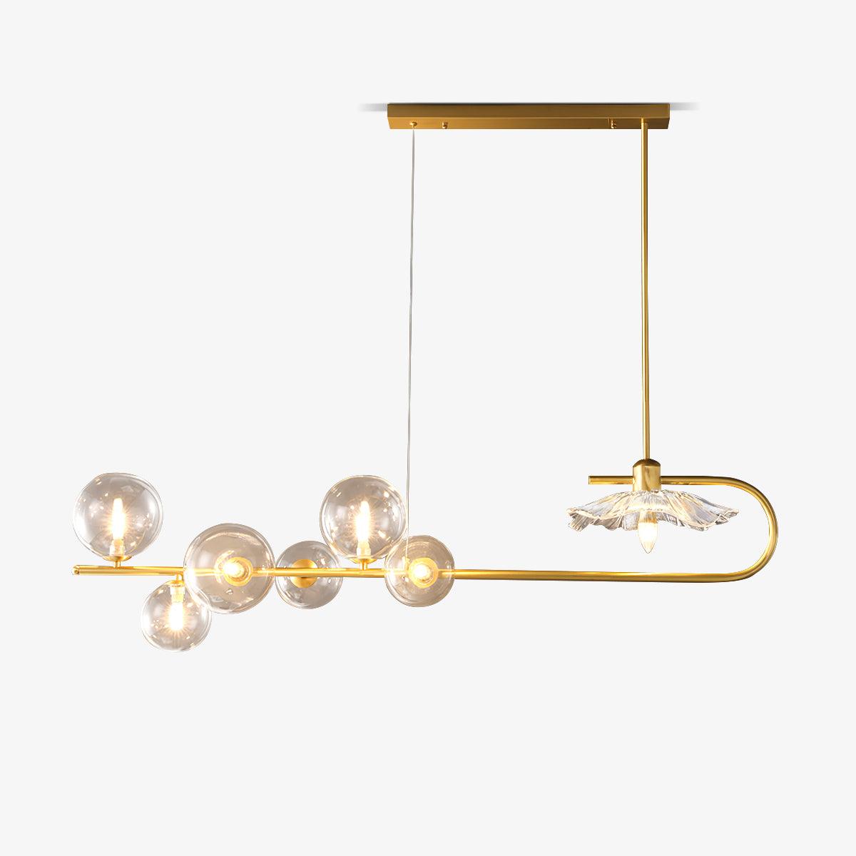 Lustra Pendant Lamp Golden Glass Brass - Letslighting