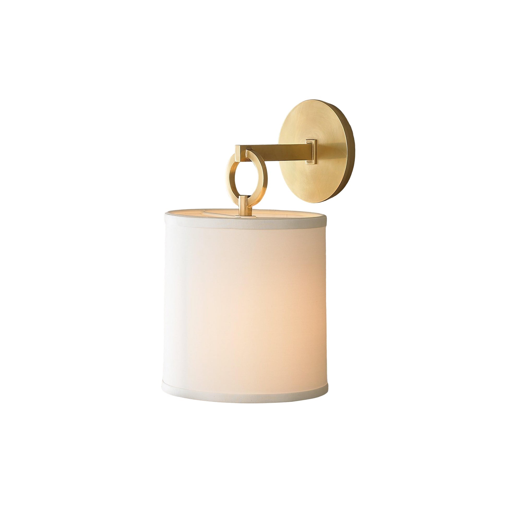Cotheor Modern Minimalist Circle Brass Fabric Sconce Wall Lamp - Letslighting