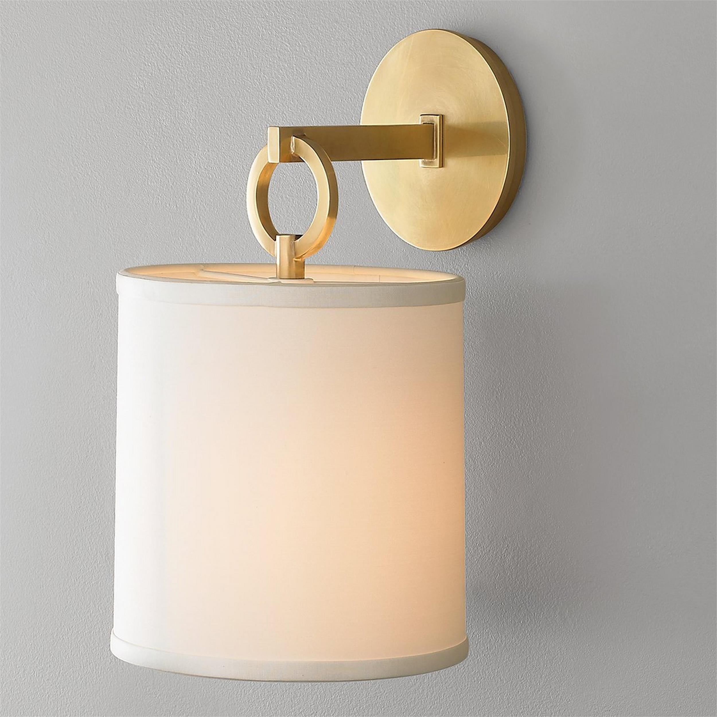 Cotheor Modern Minimalist Circle Brass Fabric Sconce Wall Lamp - Letslighting