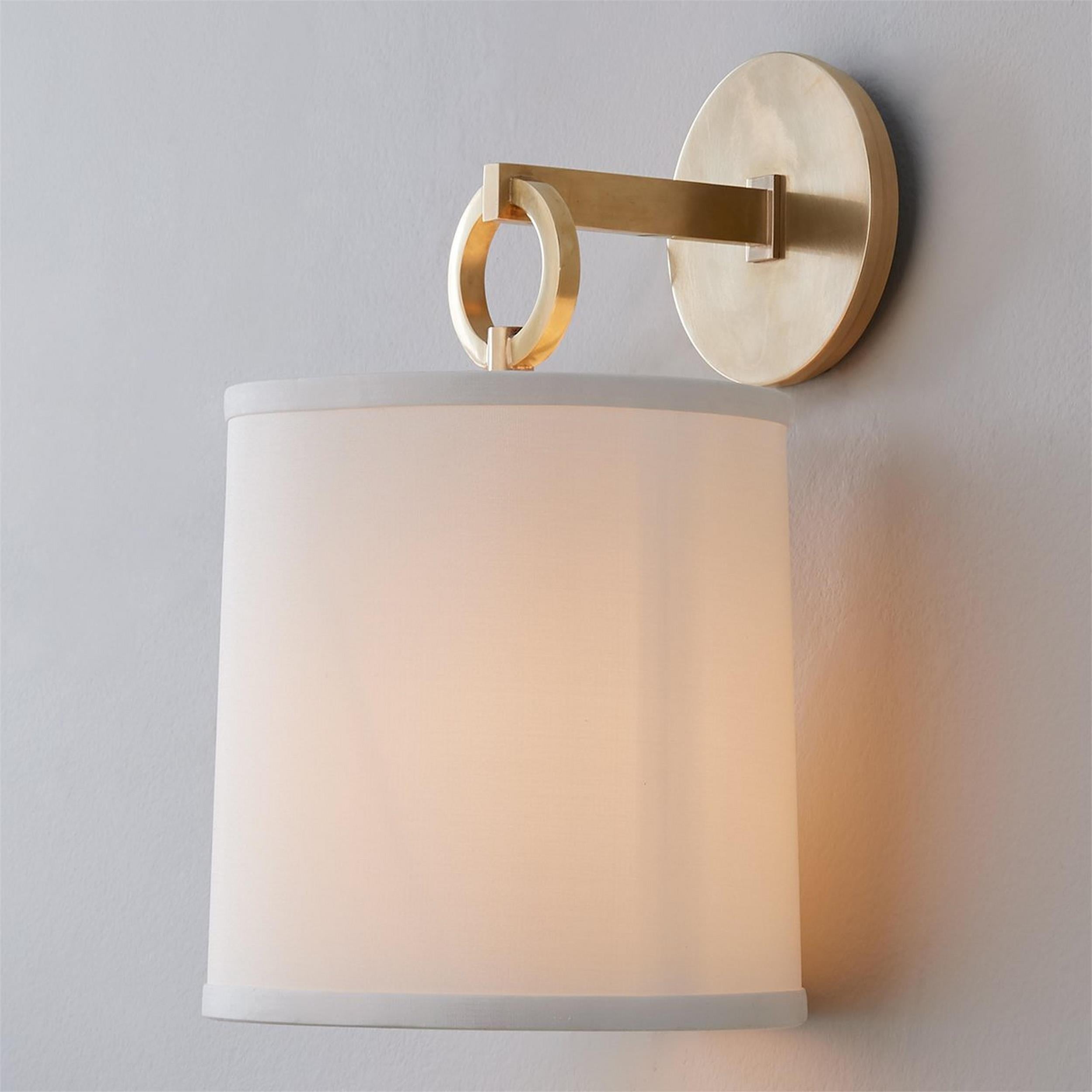 Cotheor Modern Minimalist Circle Brass Fabric Sconce Wall Lamp - Letslighting