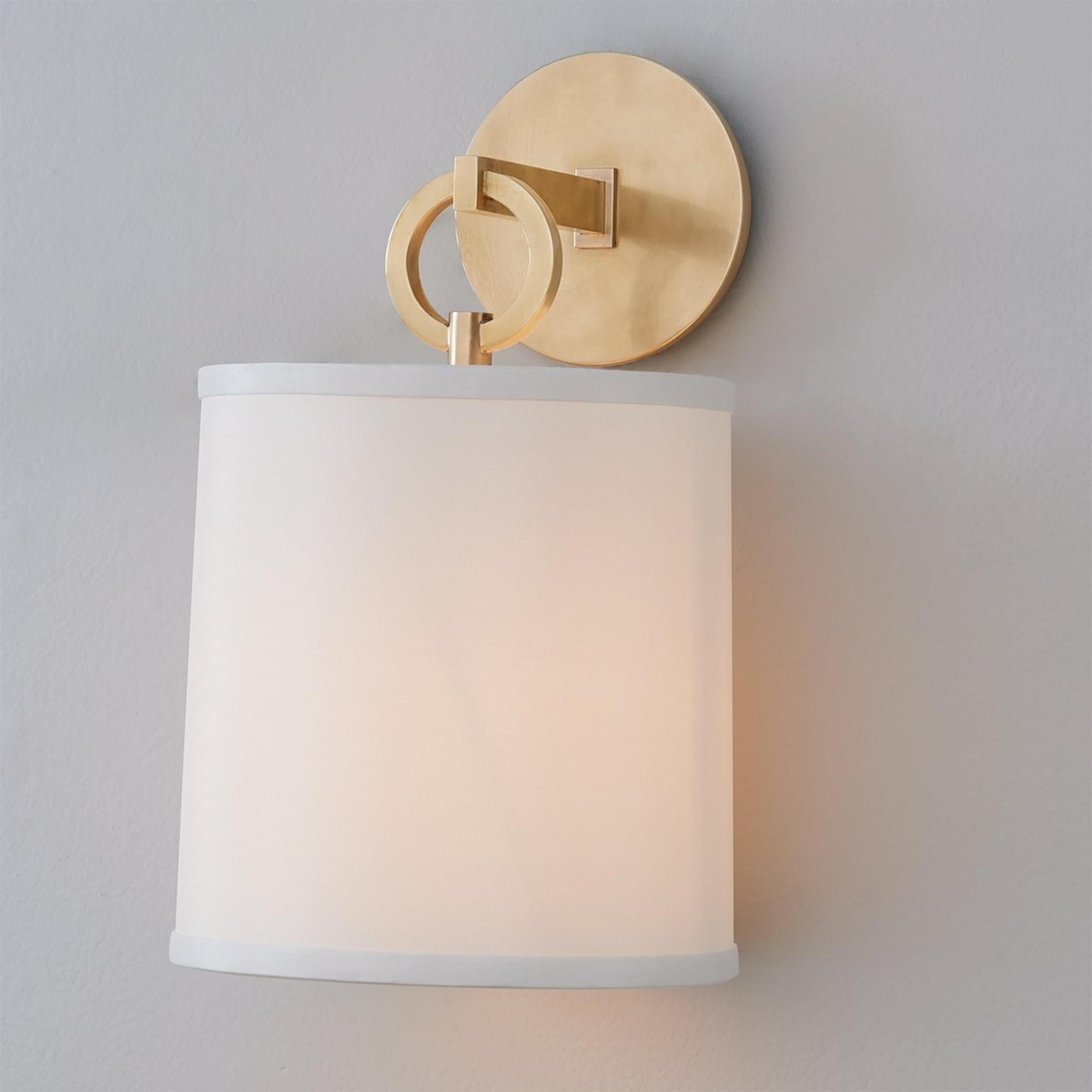 Cotheor Modern Minimalist Circle Brass Fabric Sconce Wall Lamp - Letslighting