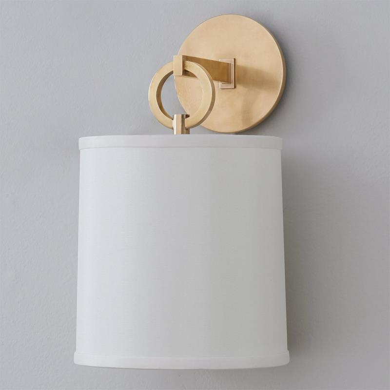 Cotheor Modern Minimalist Circle Brass Fabric Sconce Wall Lamp - Letslighting