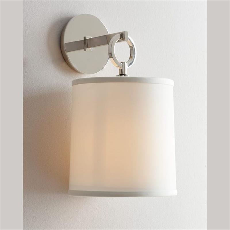 Cotheor Modern Minimalist Circle Brass Fabric Sconce Wall Lamp - Letslighting