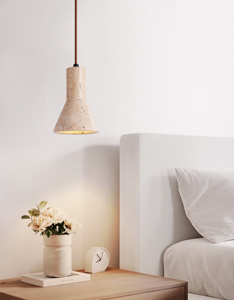 Funnel Modern Travertine Pendant Light