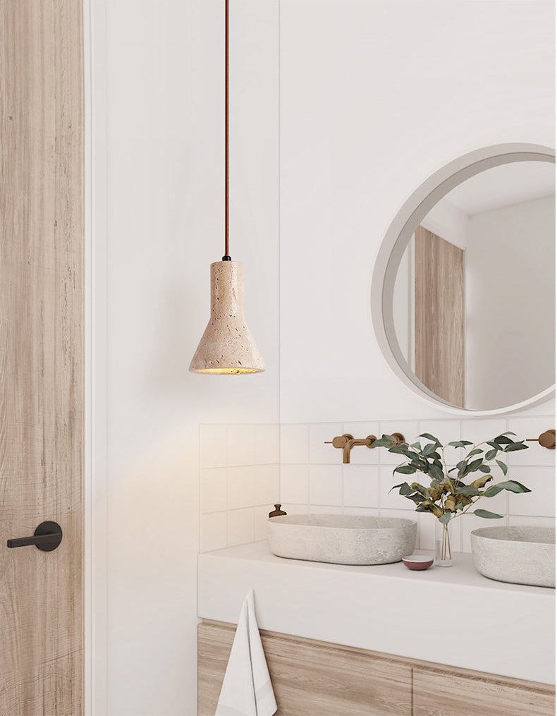Funnel Modern Travertine Pendant Light