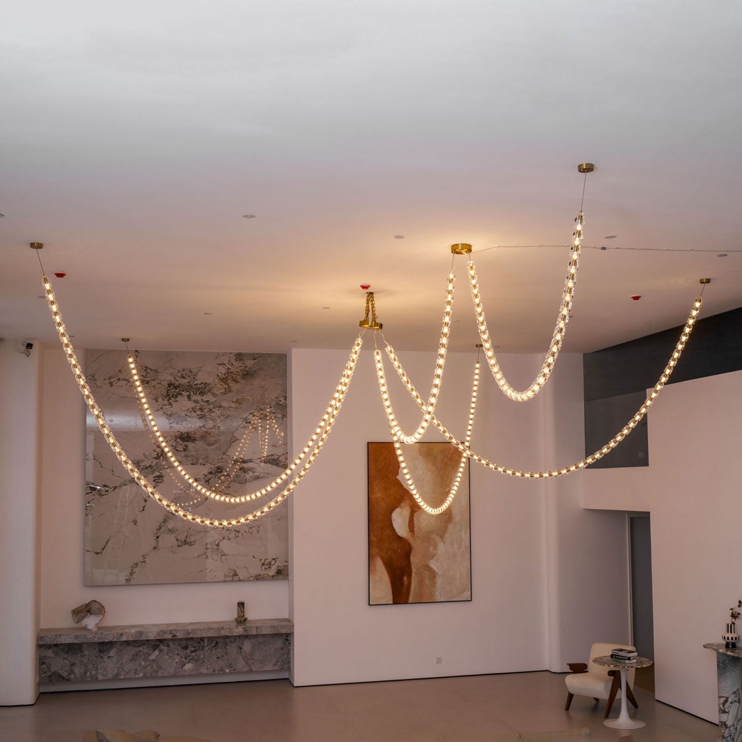 Lustra Chandelier Crystal Gold LED 3-Line - Letslighting