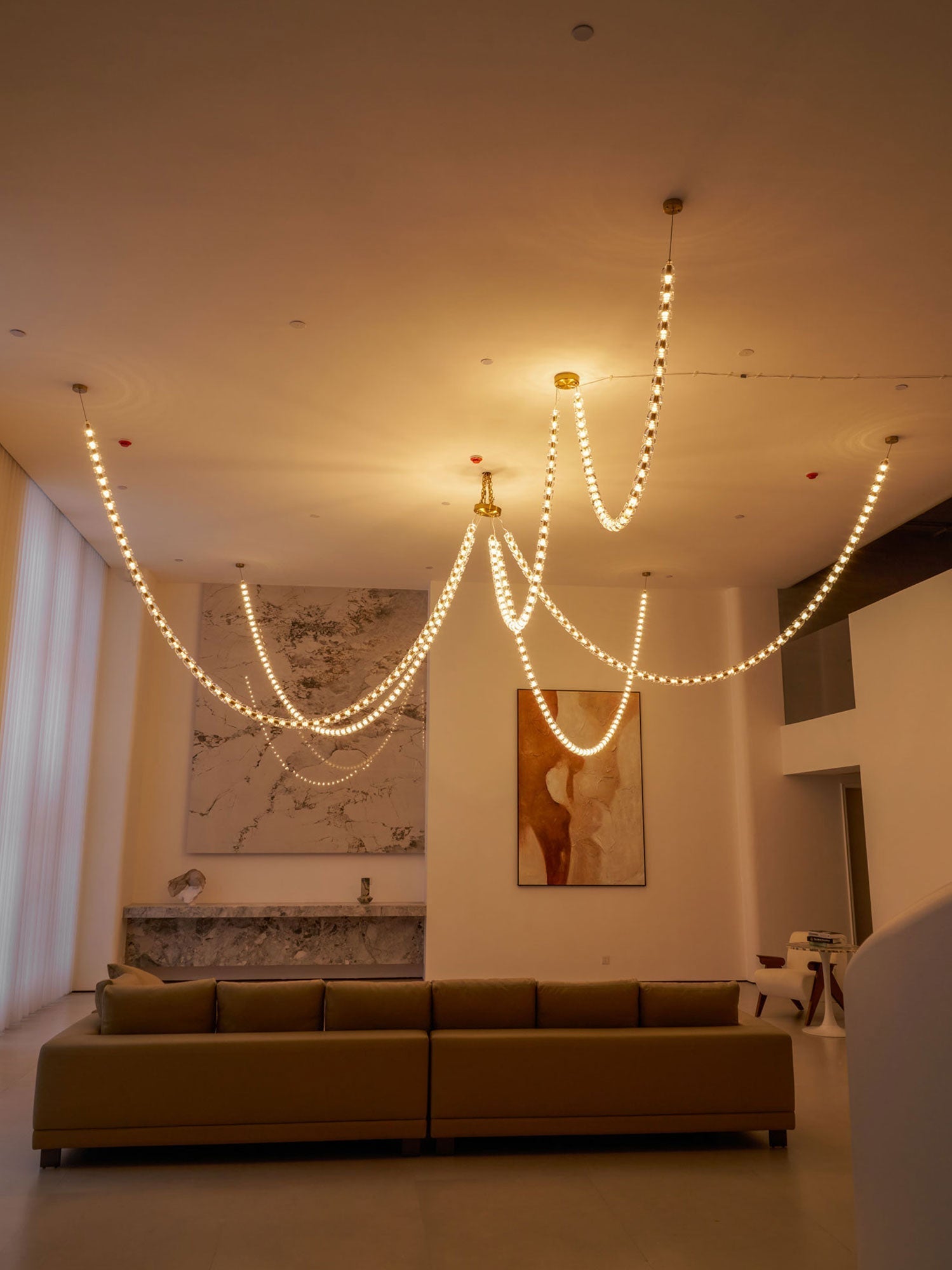 Lustra Chandelier Crystal Gold LED 3-Line - Letslighting