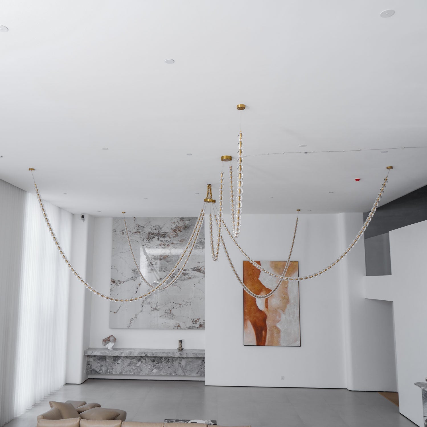Lustra Chandelier Crystal Gold LED 3-Line - Letslighting