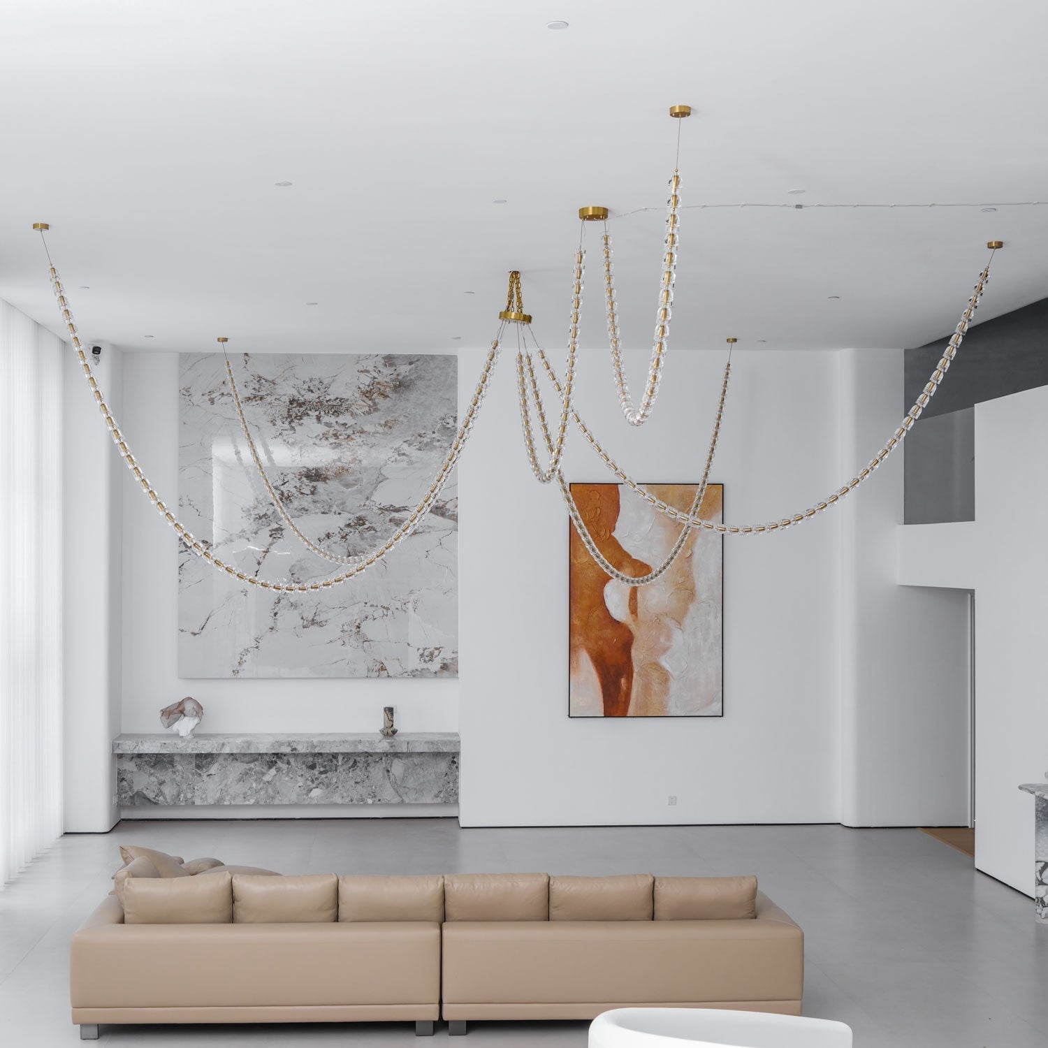 Lustra Chandelier Crystal Gold LED 3-Line - Letslighting