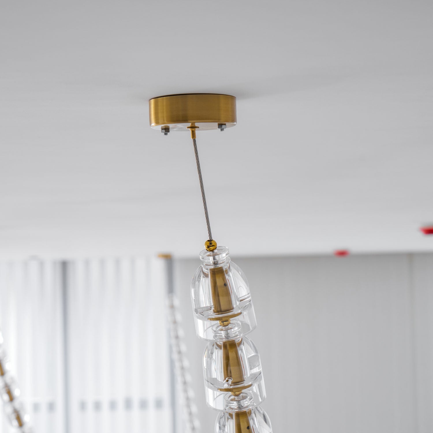 Lustra Chandelier Crystal Gold LED 3-Line - Letslighting