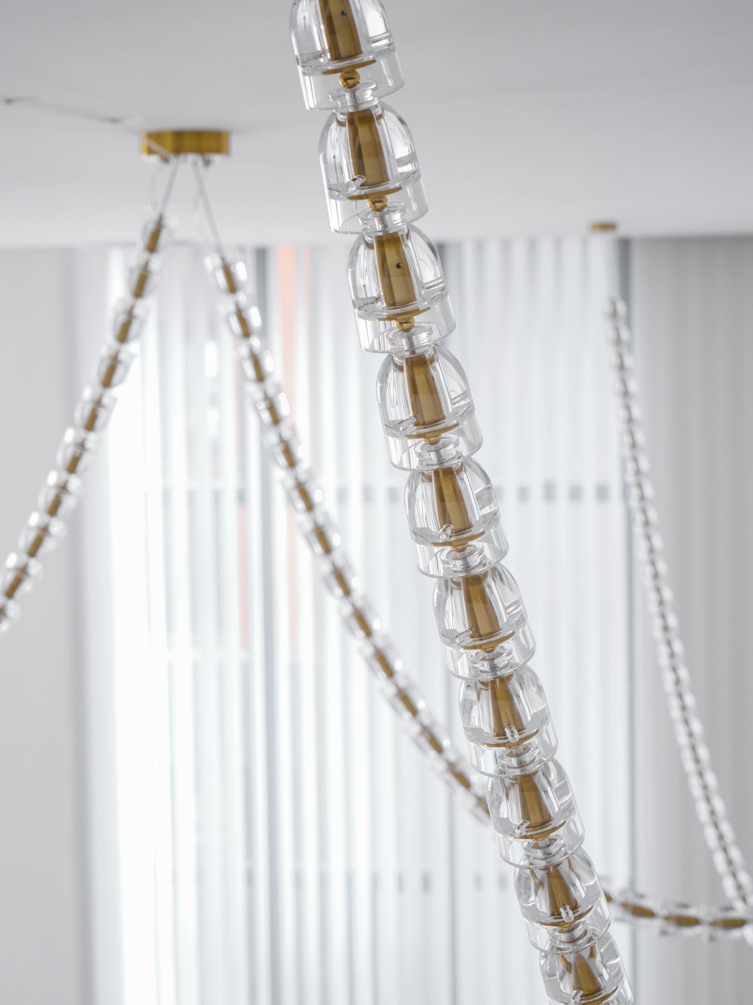 Lustra Chandelier Crystal Gold LED 3-Line - Letslighting