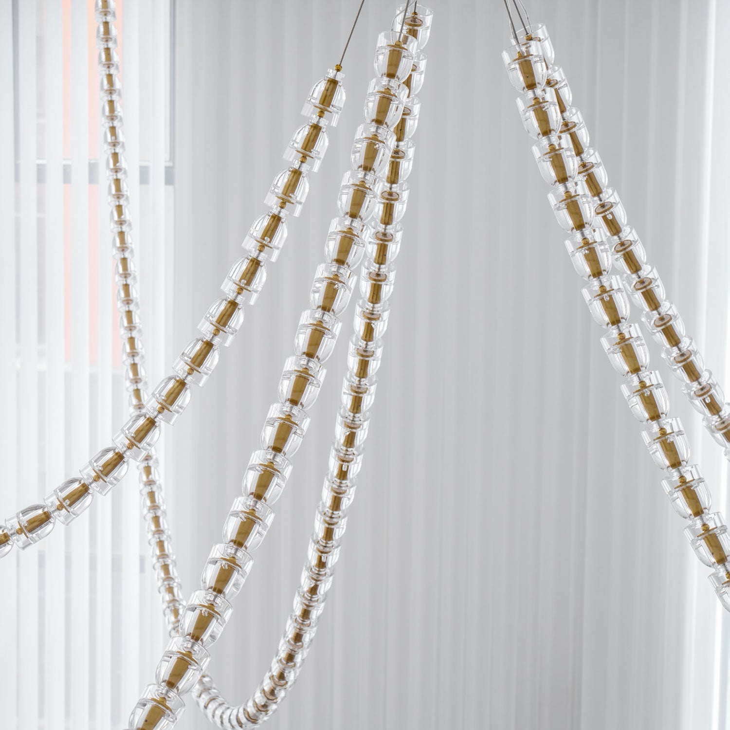 Lustra Chandelier Crystal Gold LED 3-Line - Letslighting