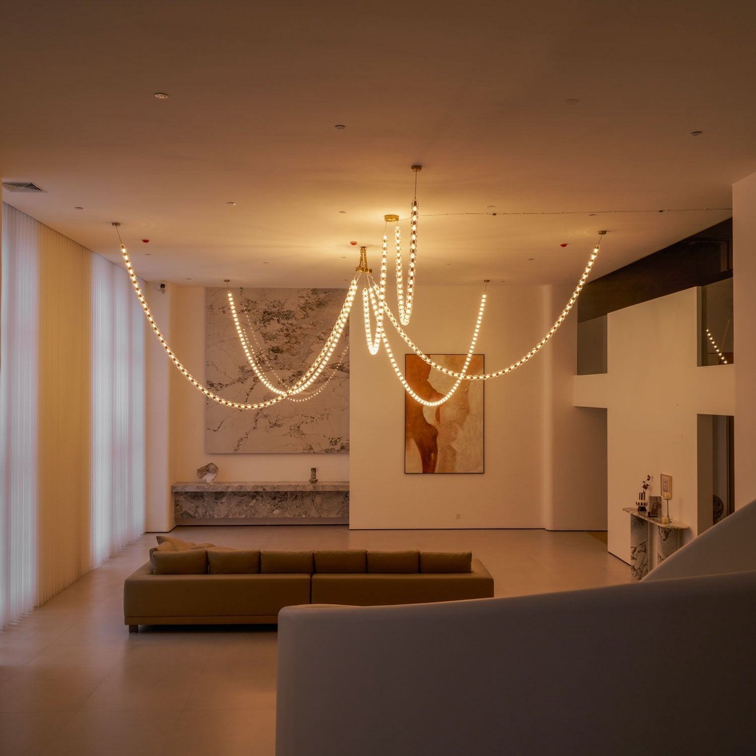 Lustra Chandelier Crystal Gold LED 3-Line - Letslighting