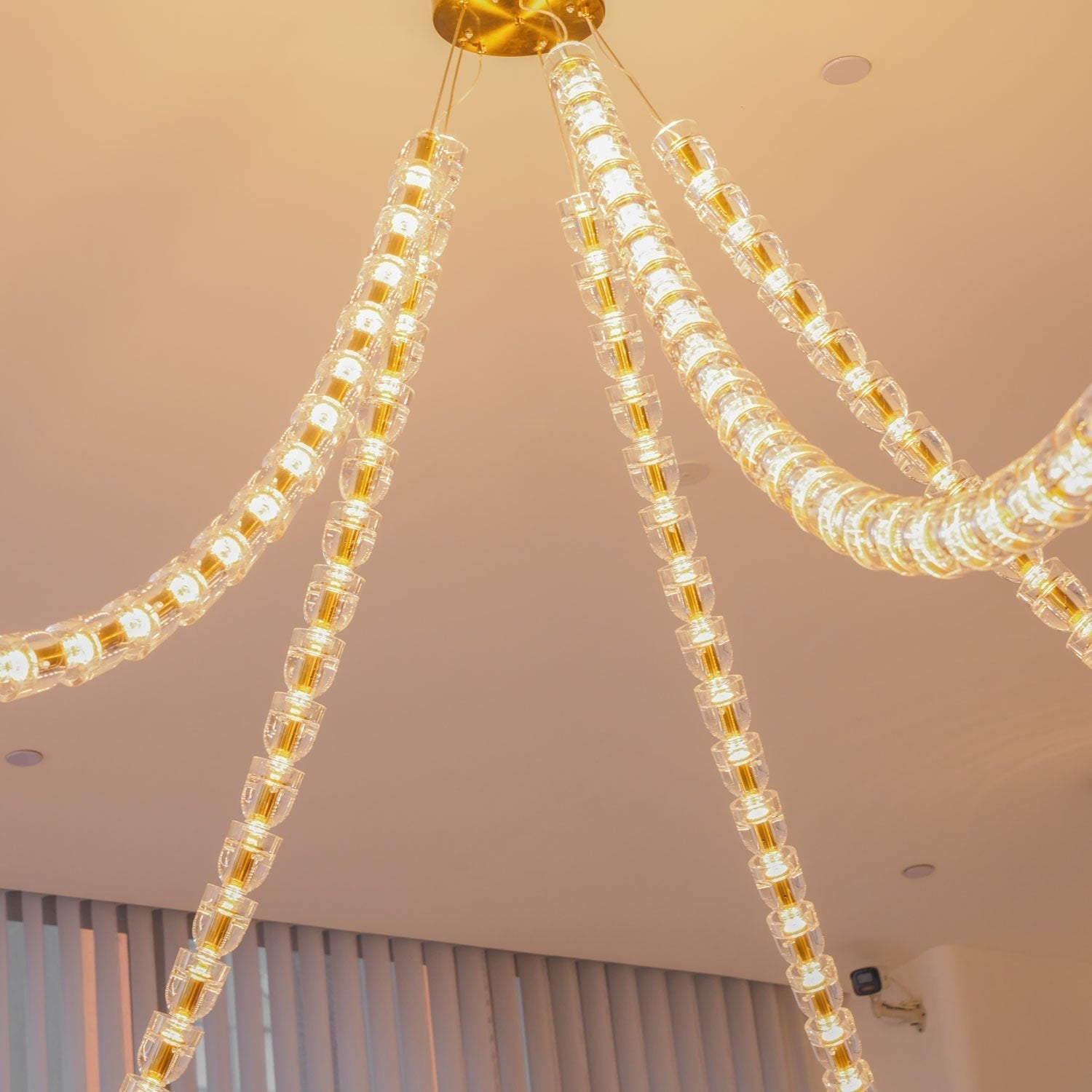 Lustra Chandelier Crystal Gold LED 3-Line - Letslighting