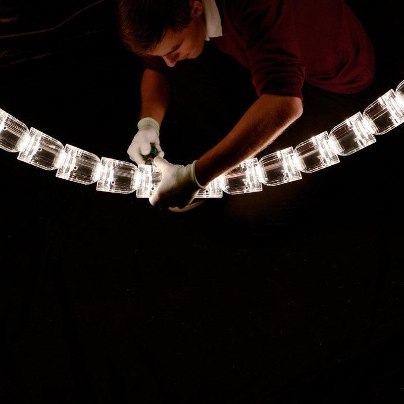 Lustra Chandelier Crystal Gold LED 3-Line - Letslighting