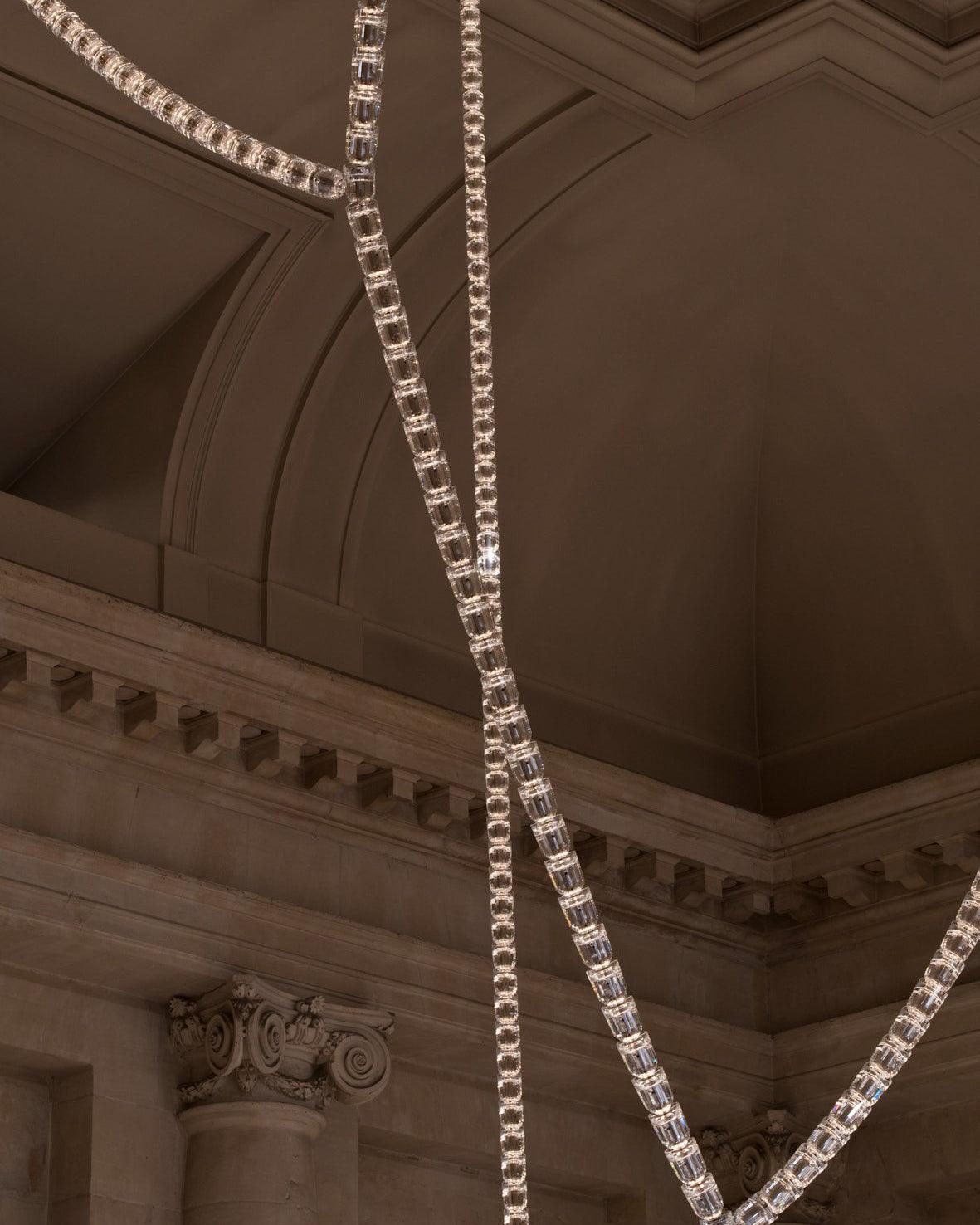 Lustra Chandelier Crystal Gold LED 3-Line - Letslighting