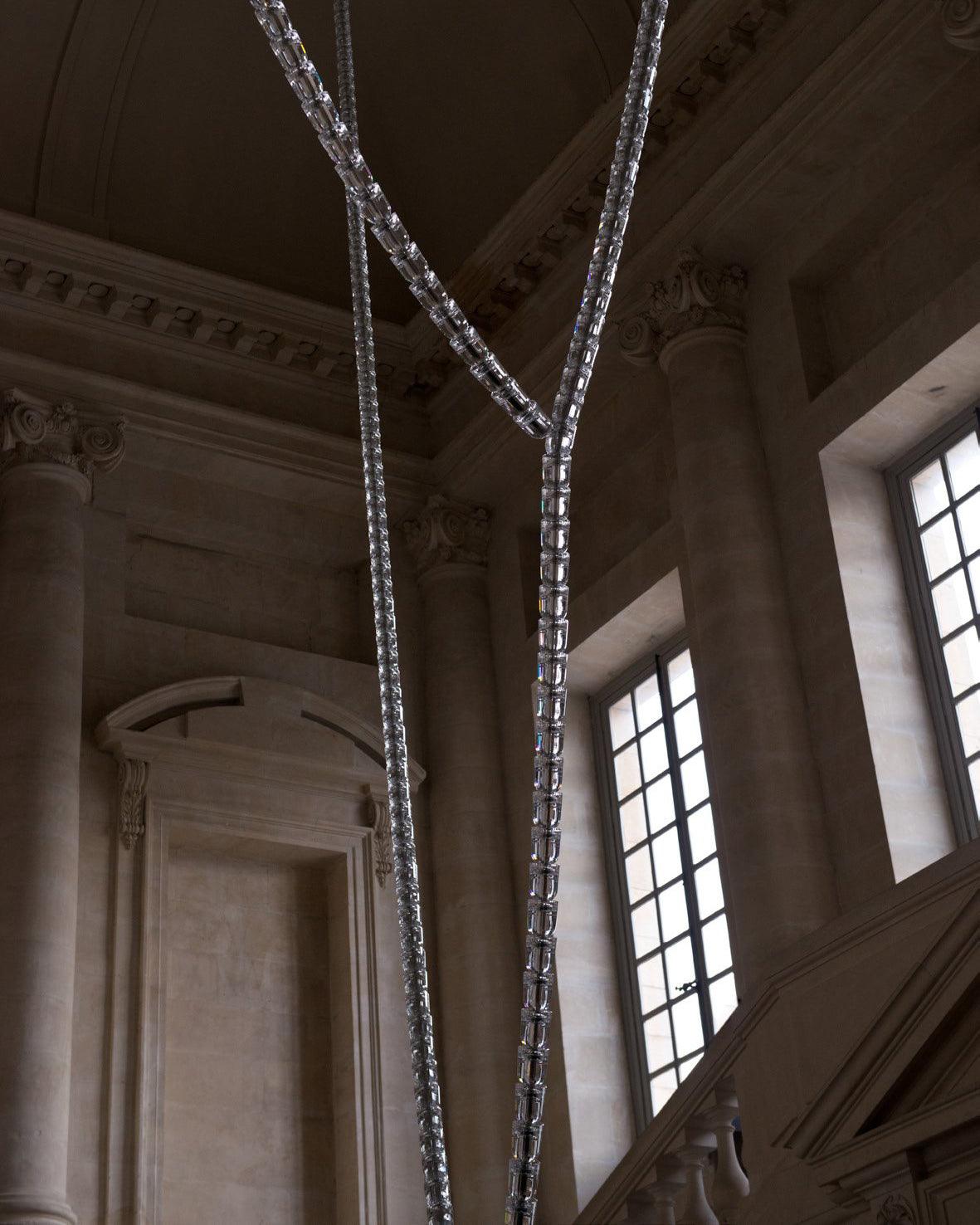 Lustra Chandelier Crystal Gold LED 3-Line - Letslighting